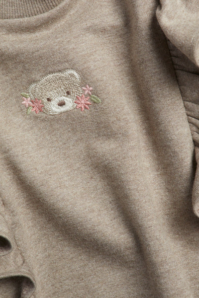 Baby brown frill sweatshirt