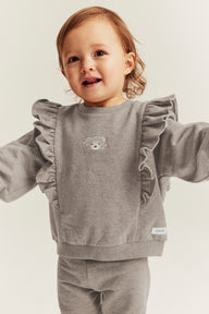 Baby brown frill sweatshirt