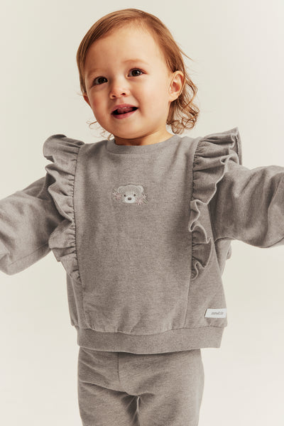 Baby brown frill sweatshirt