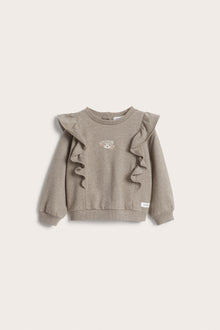 Baby brown frill sweatshirt