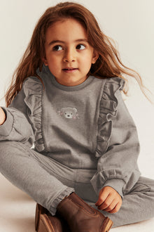 Kids' brown frill sweatshirt