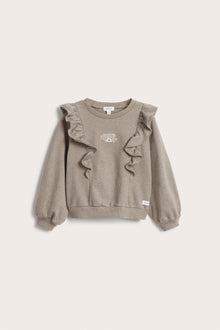 Kids' brown frill sweatshirt
