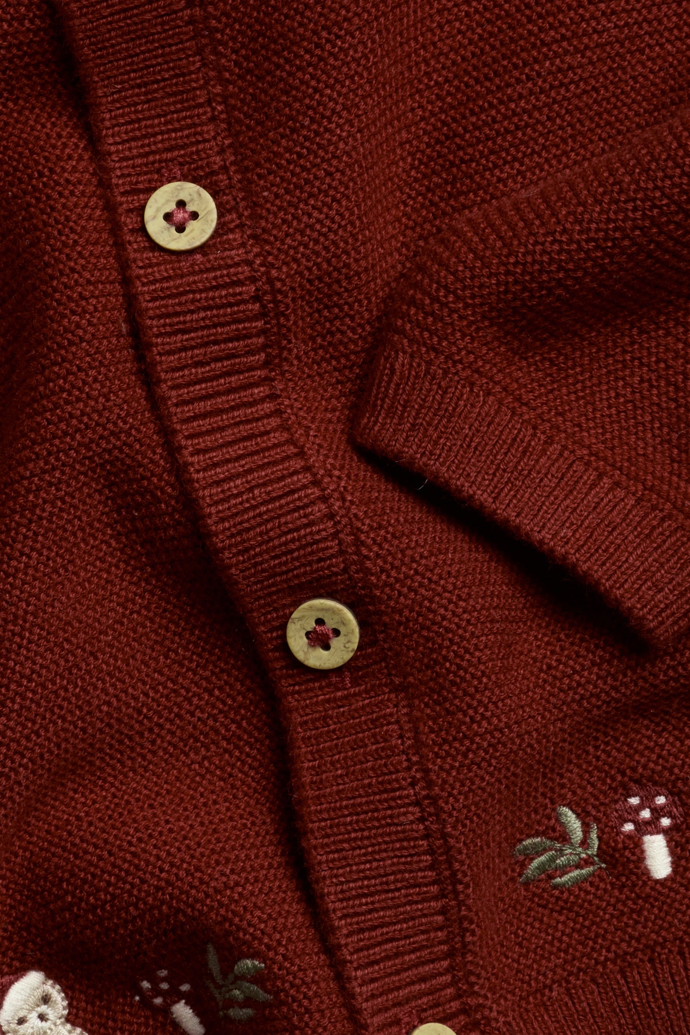 Baby red knitted christmas cardigan with bears