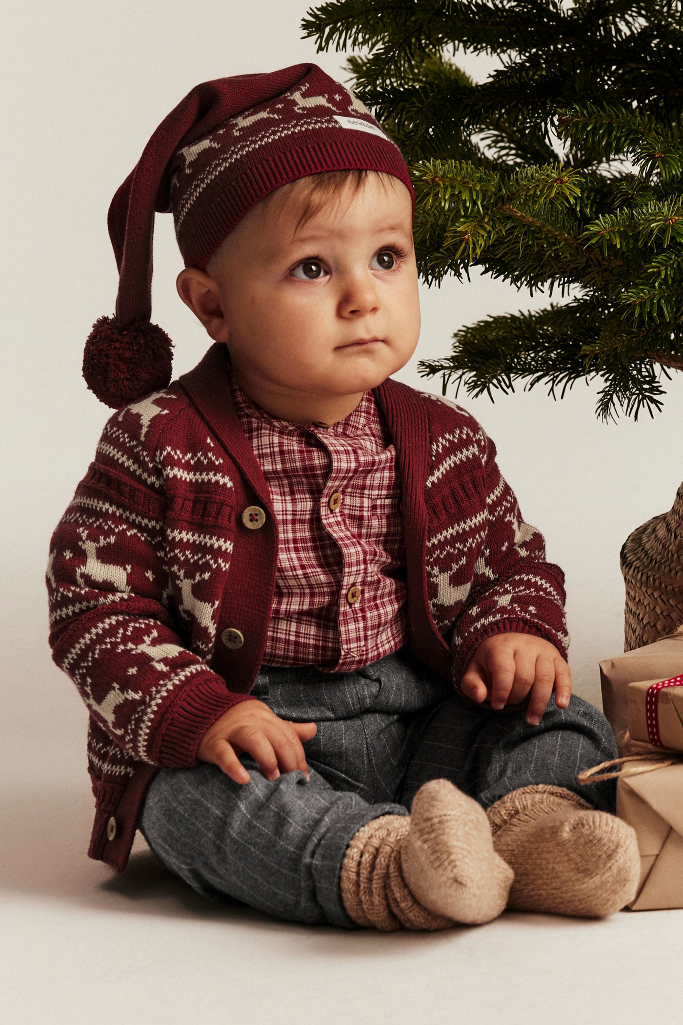 Baby red checked shirt bodysuit