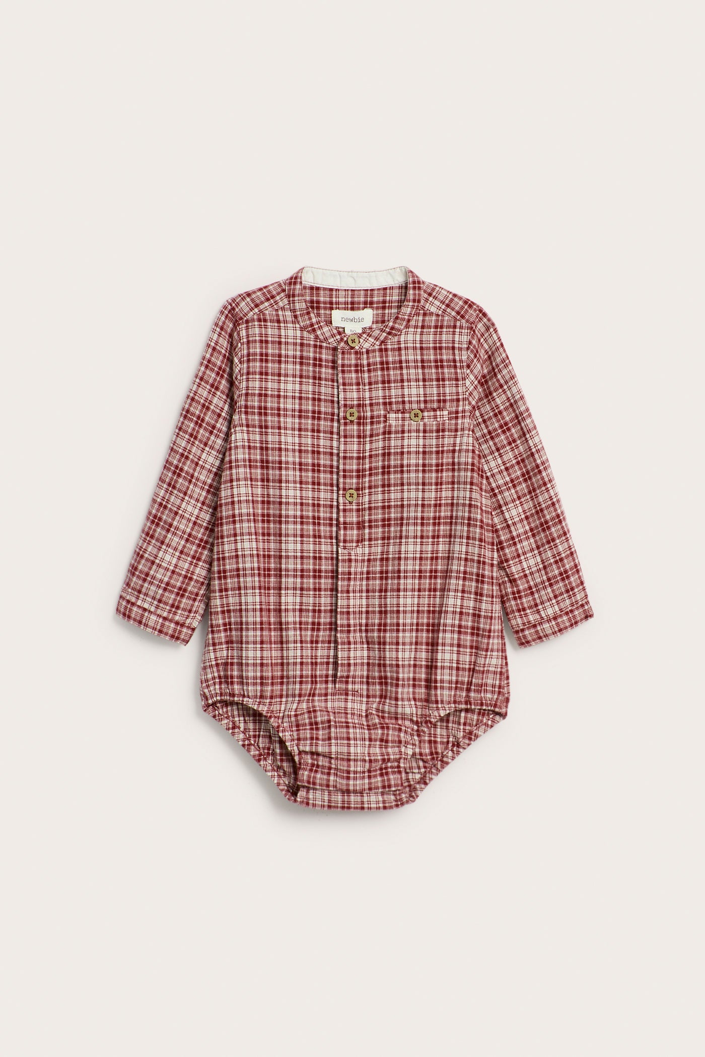 Baby red checked shirt bodysuit