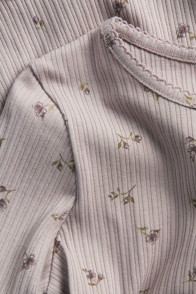 Kids' lilac ribbed floral top