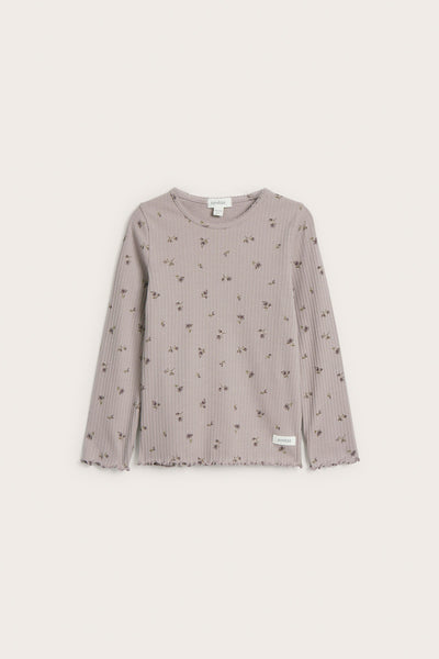 Kids' lilac ribbed floral top