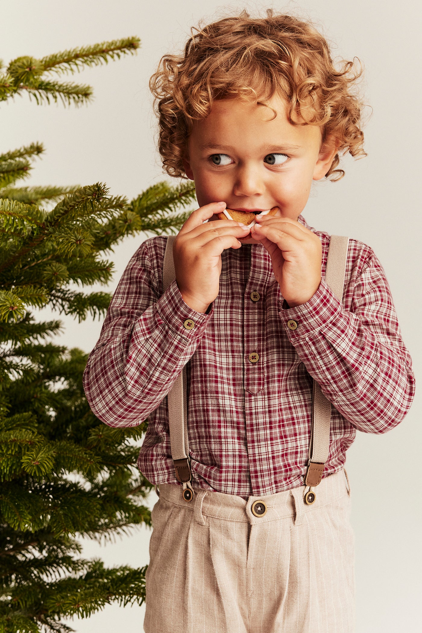 Kids' red checked shirt