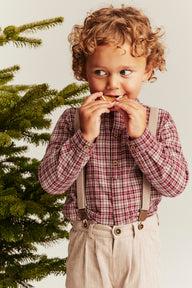 Kids' red checked shirt