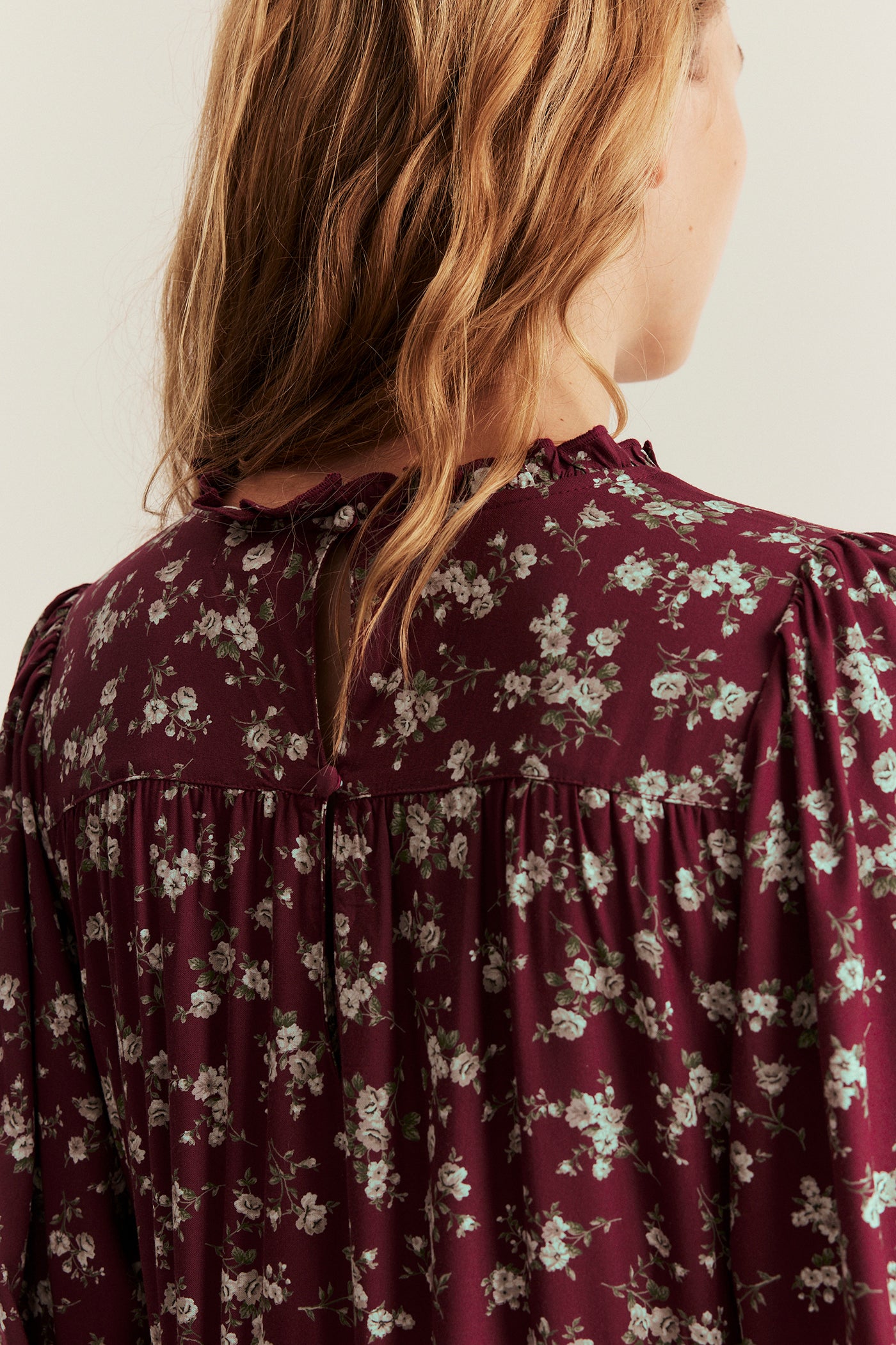 Women's red knee-length floral dress