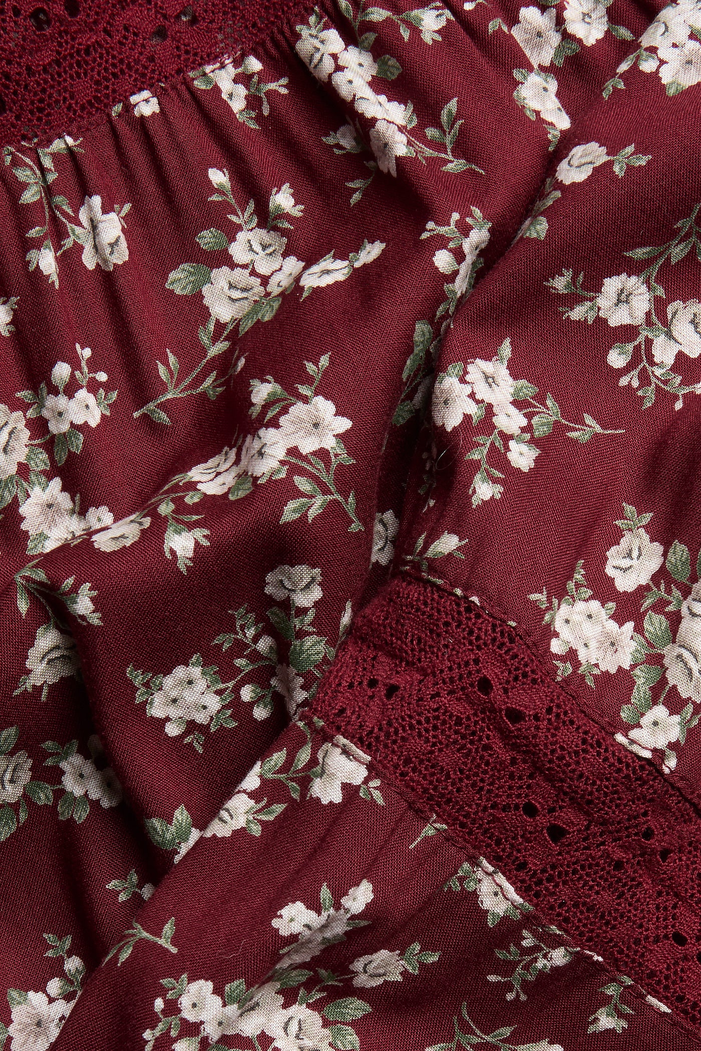 Women's red knee-length floral dress