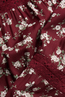 Women's red knee-length floral dress