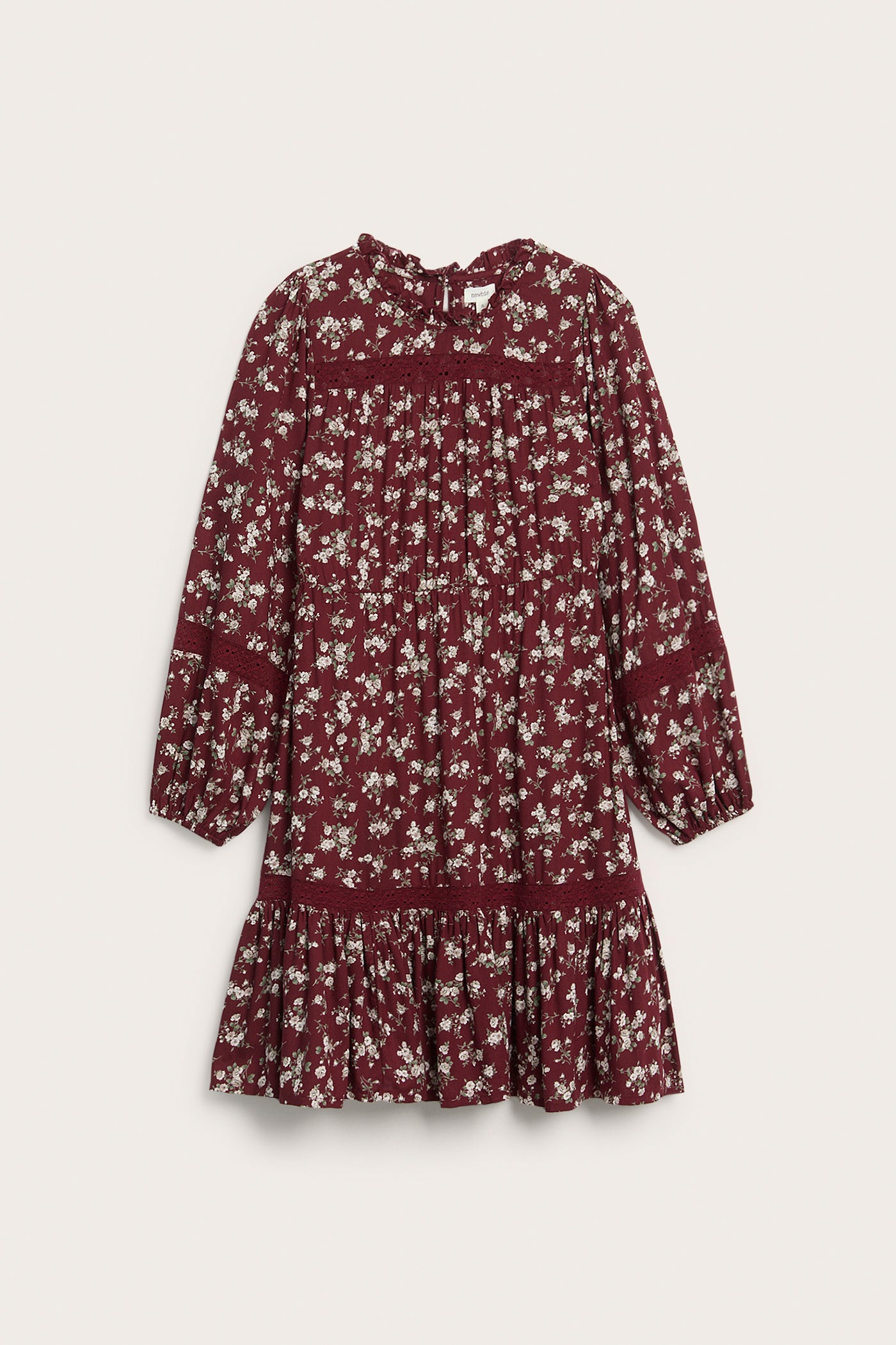 Women's red knee-length floral dress