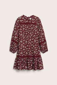 Women's red knee-length floral dress