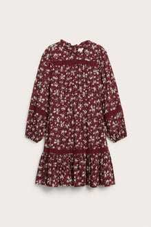 Women's red knee-length floral dress