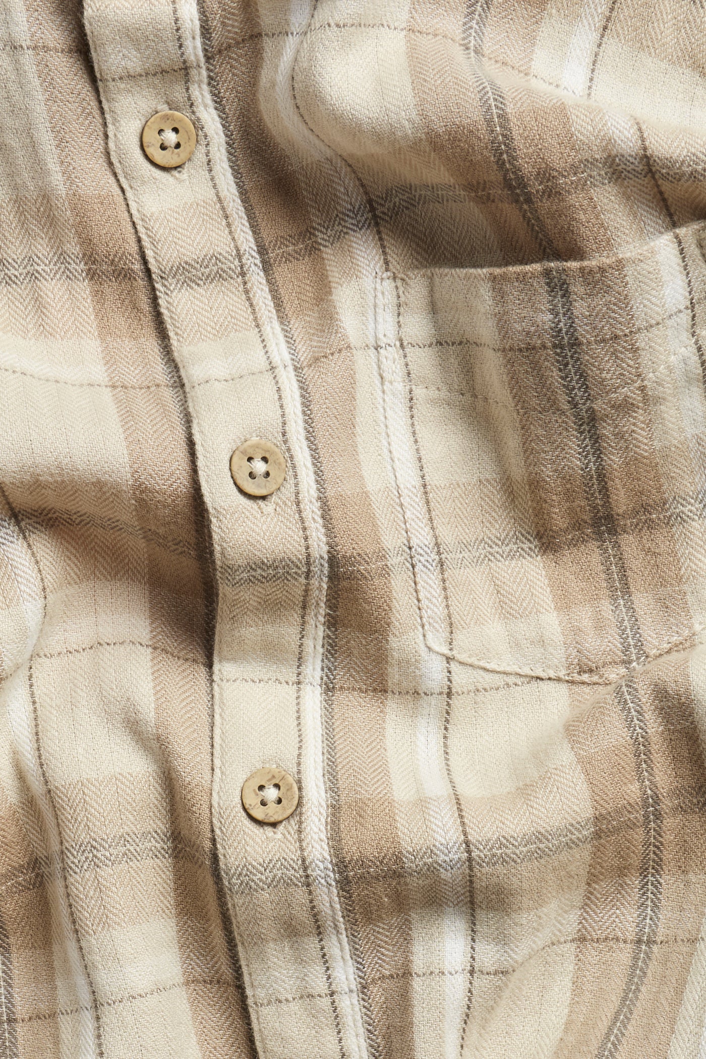 Kids´ beige checked mandarin shirt
