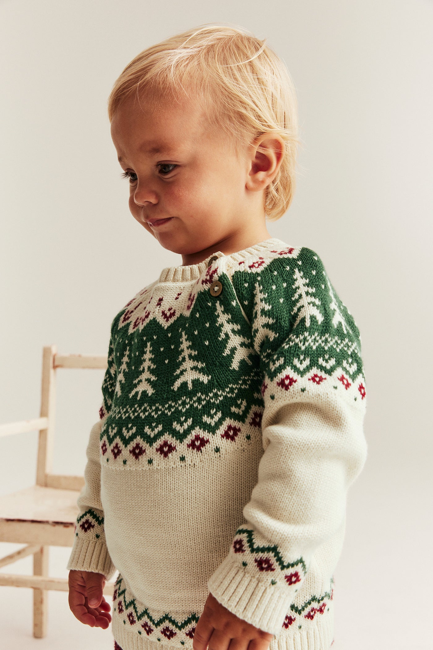 Baby white knitted Christmas jumper