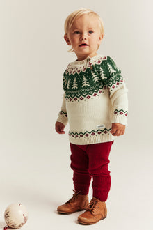 Baby white knitted Christmas jumper