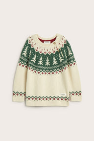 Baby white knitted Christmas jumper