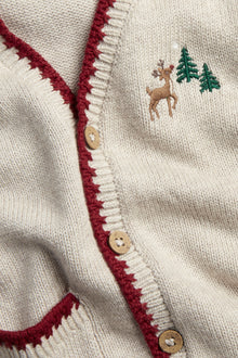 Baby beige knitted Christmas vest