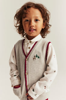 Baby & kids´ beige knitted Christmas vest