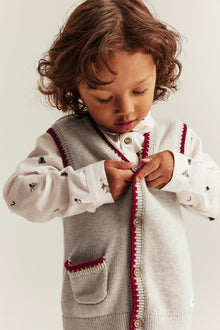 Baby & kids´ beige knitted Christmas vest