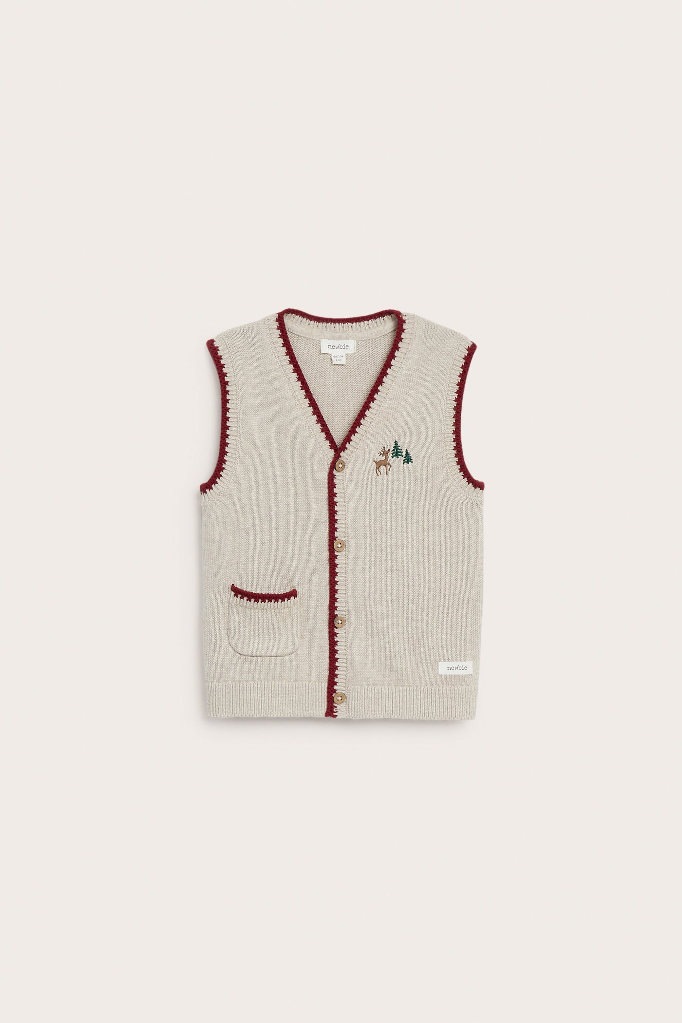 Baby & kids´ beige knitted Christmas vest