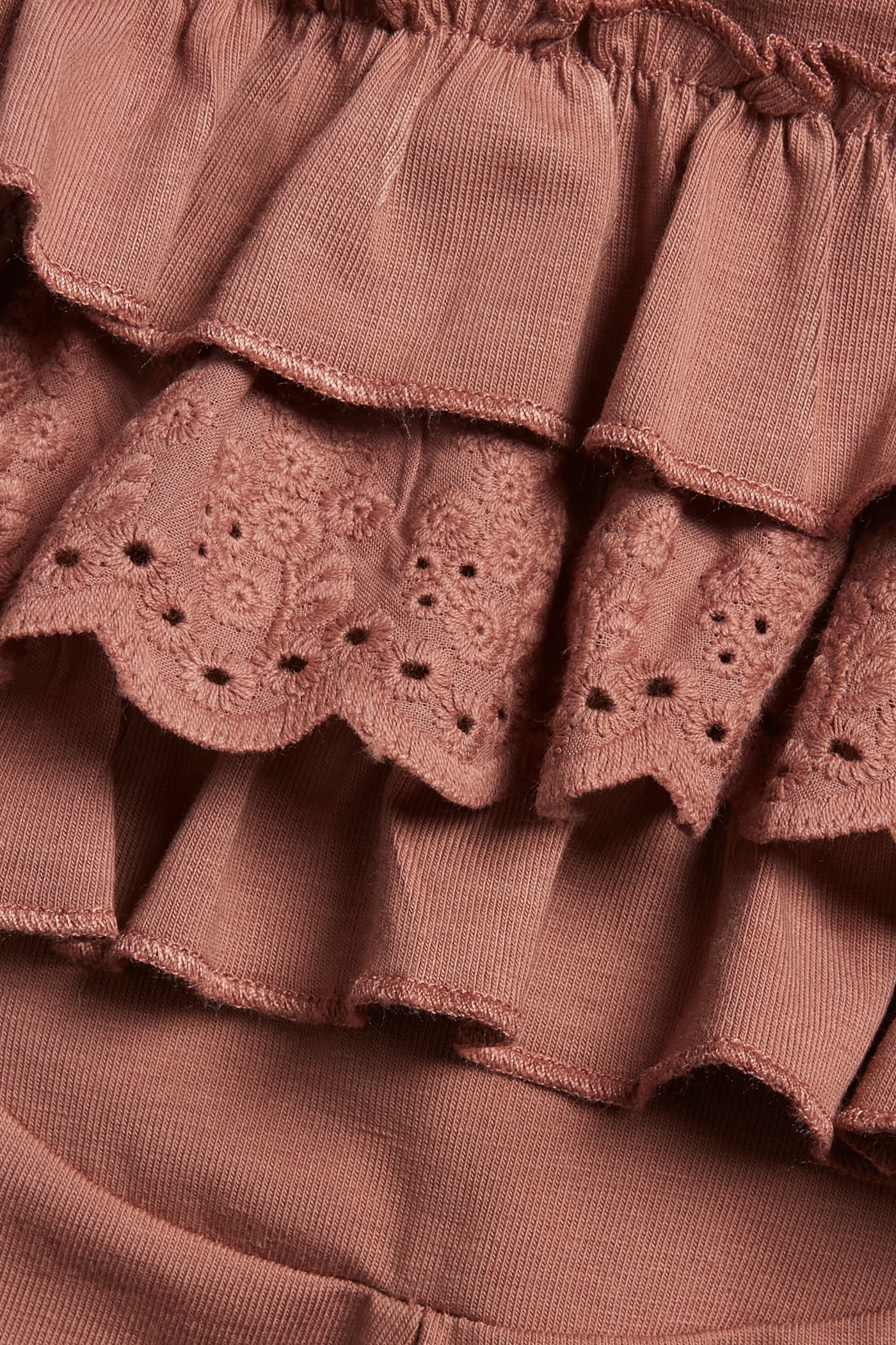 Baby pink leggings with ruffles