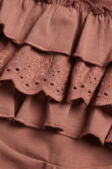 Baby pink leggings with ruffles