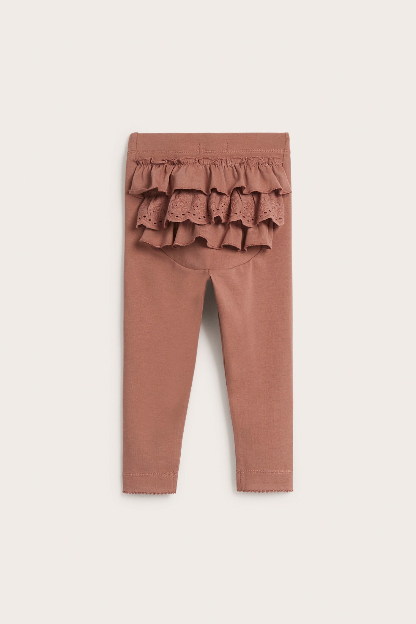 Baby pink leggings with ruffles