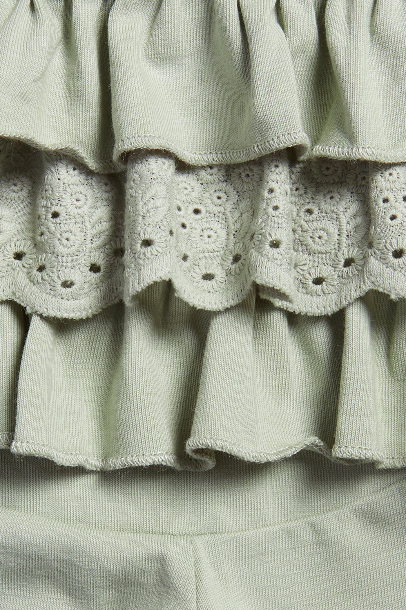 Baby green leggings with ruffles