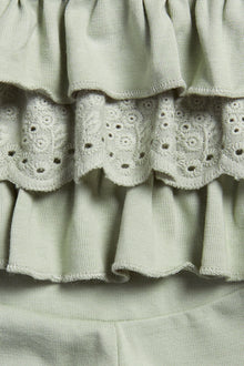 Baby green leggings with ruffles