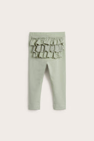 Baby green leggings with ruffles