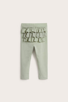 Baby green leggings with ruffles