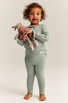 Baby green leggings with ruffles