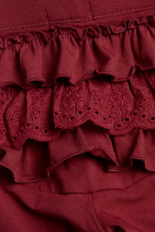 Baby red leggings with ruffles