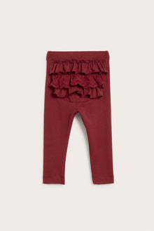 Baby red leggings with ruffles