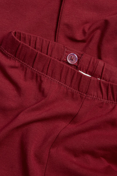 Kids' red lace-trim leggings