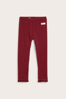 Kids' red lace-trim leggings