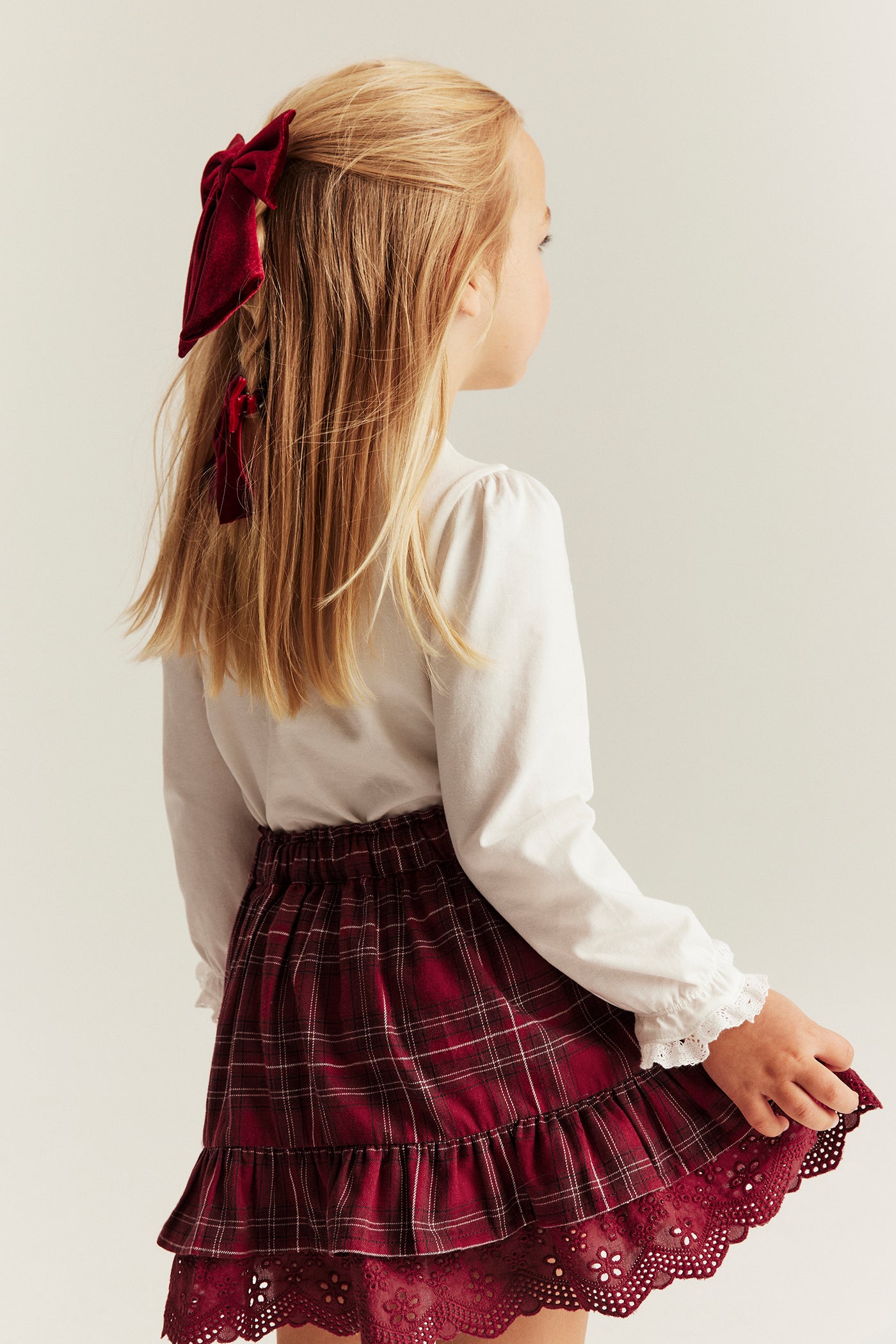 Baby & kids' red checked Christmas skirt