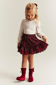 Baby & kids' red checked Christmas skirt