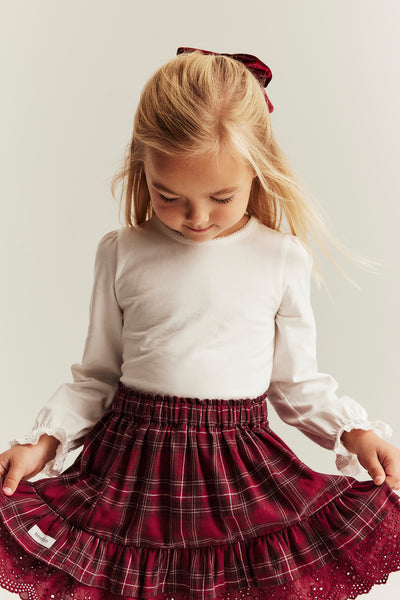 Baby & kids' white top with lace trim