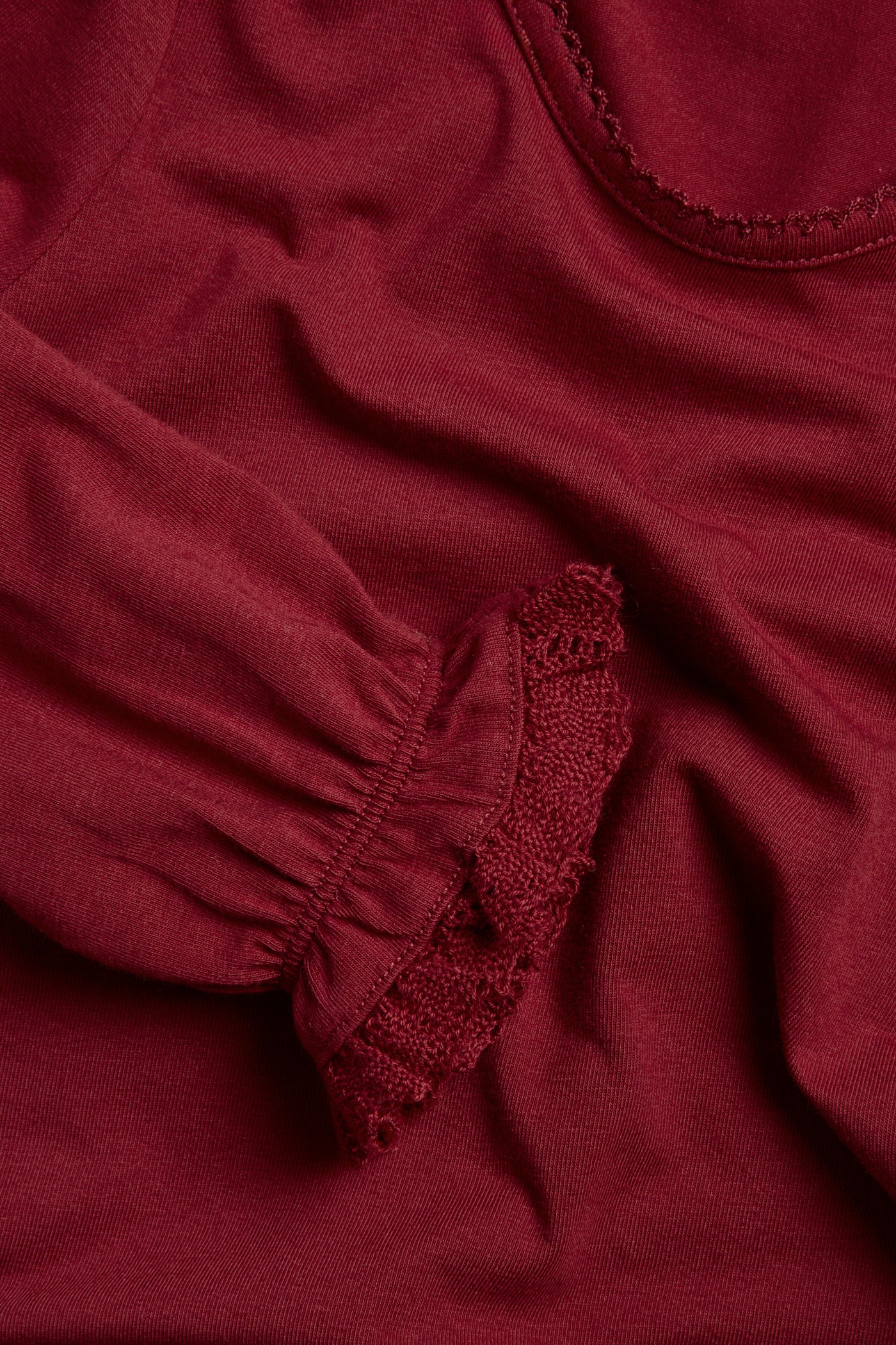 Baby & kids' red top with lace trim
