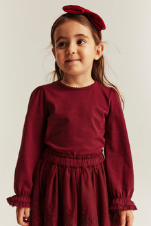 Baby & kids' red top with lace trim