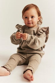 Baby brown leggings with brushed inside