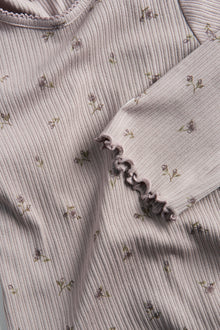 Baby lilac ribbed floral bodysuit