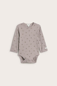 Baby lilac ribbed floral bodysuit