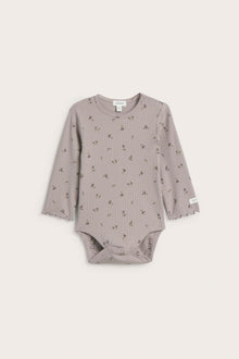 Baby lilac ribbed floral bodysuit