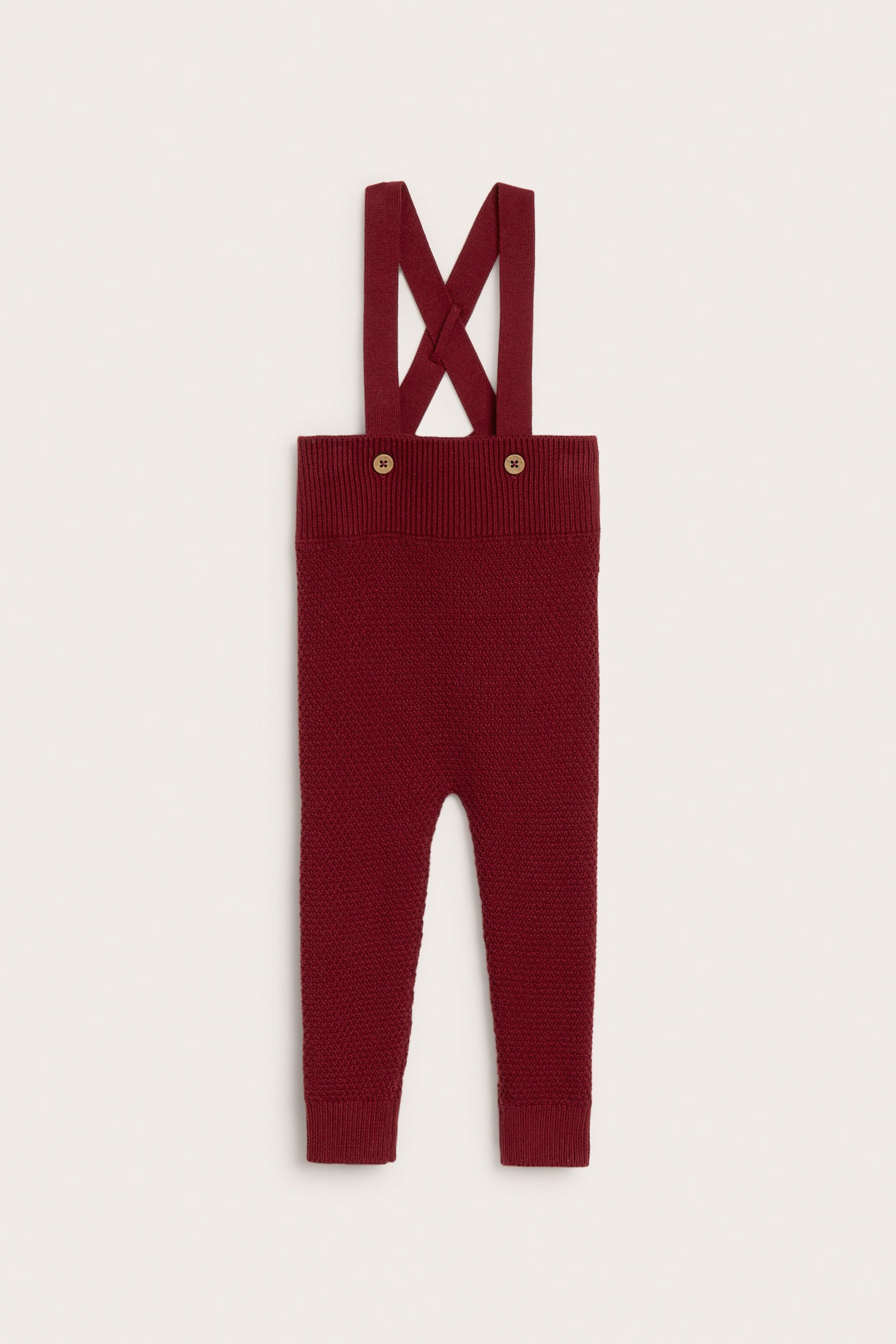 Baby red knitted dungarees