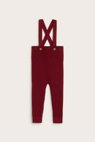 Baby red knitted dungarees